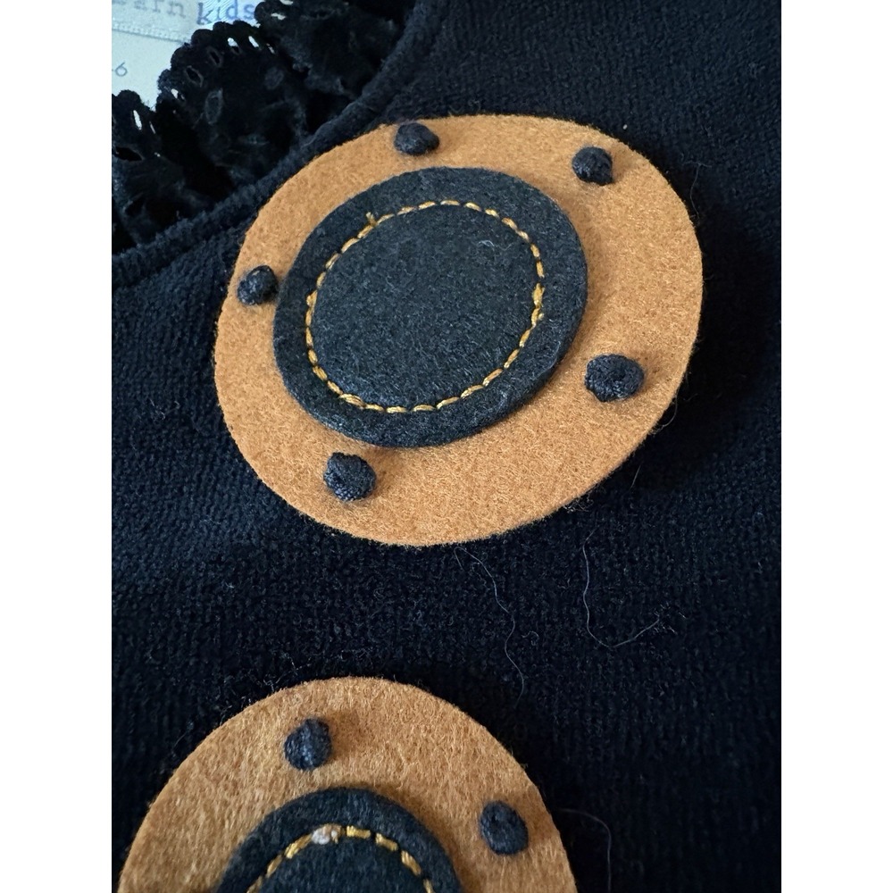 POTTERY BARN Kids Butterfly Dress Size 4-6 Black Orange Velvet Costume Only READ - Picture 6 of 16